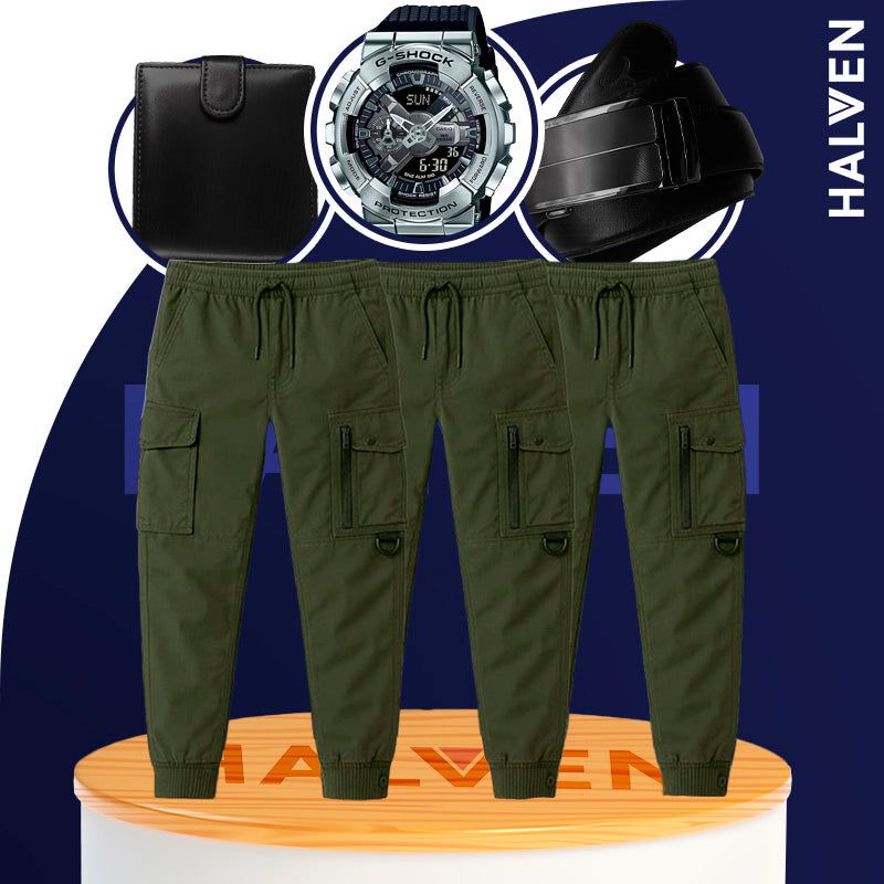 [Leve 3 Pague 2] Calças Masculina Tática Soldier em Tecido RipStop e Poliéster +BRINDES: Relógio, Cinto e Carteira