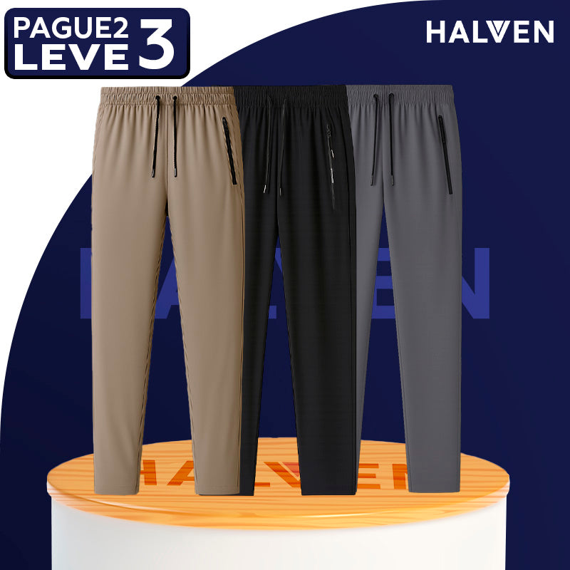 [Leve 3 Pague 2] Calça Masculina Virtus em Seda Gelo e Poliéster (Frescor e Conforto de Qualidade!)